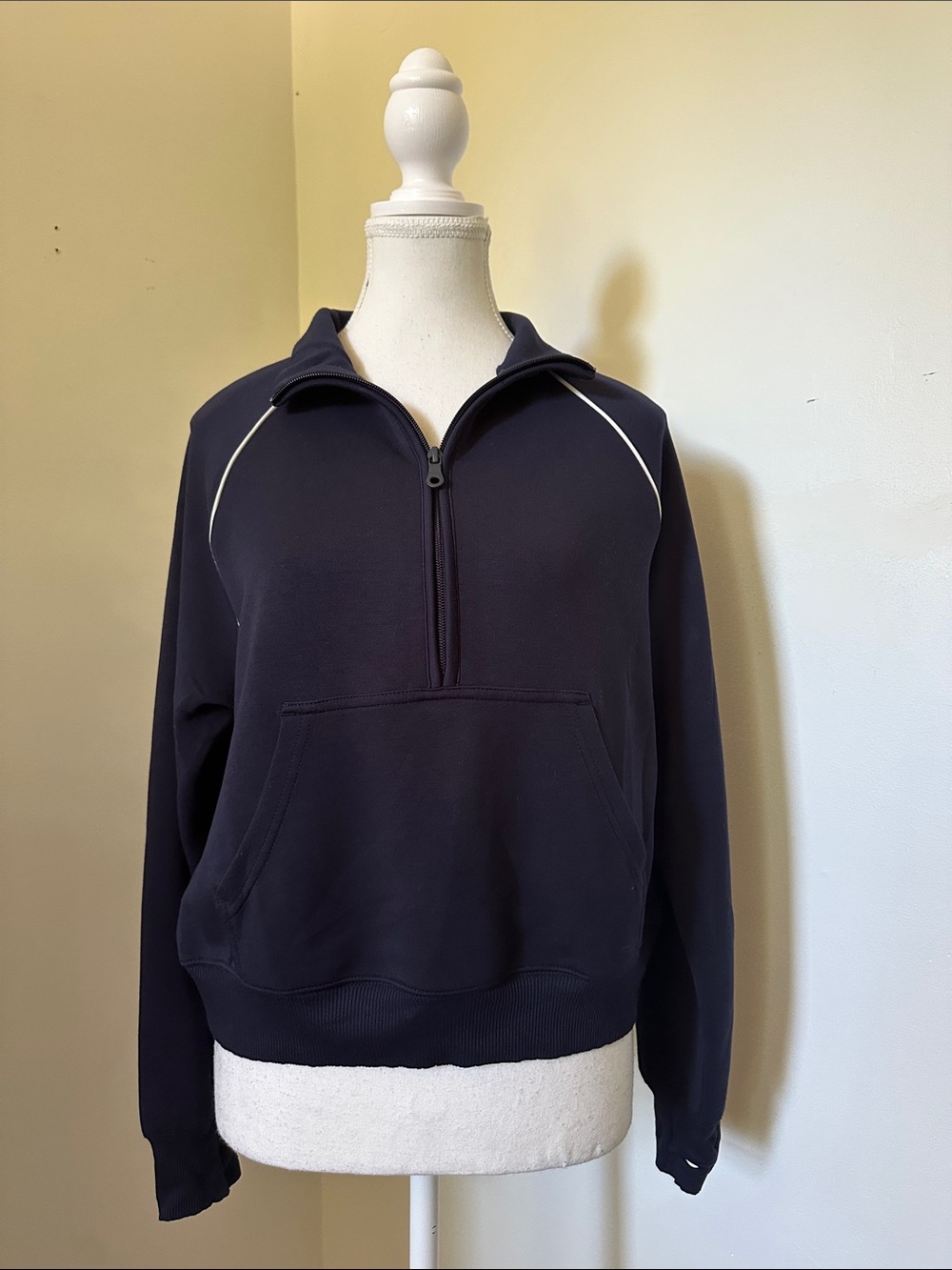 OFFLINE Aerie Navy ChillUp Quarter Zip Loungewear Lightweight Sweater Medium